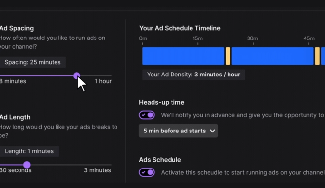 Herramientas de ads en Twitch