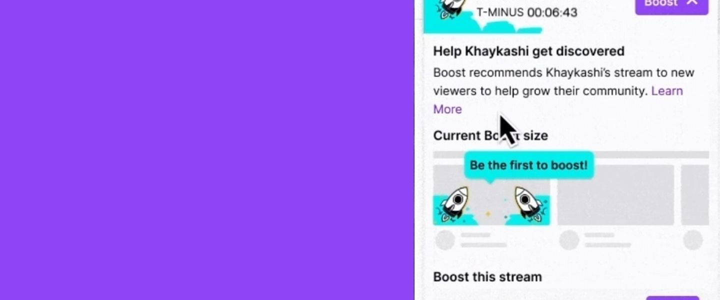 Imagen de cómo sería el boostear streams