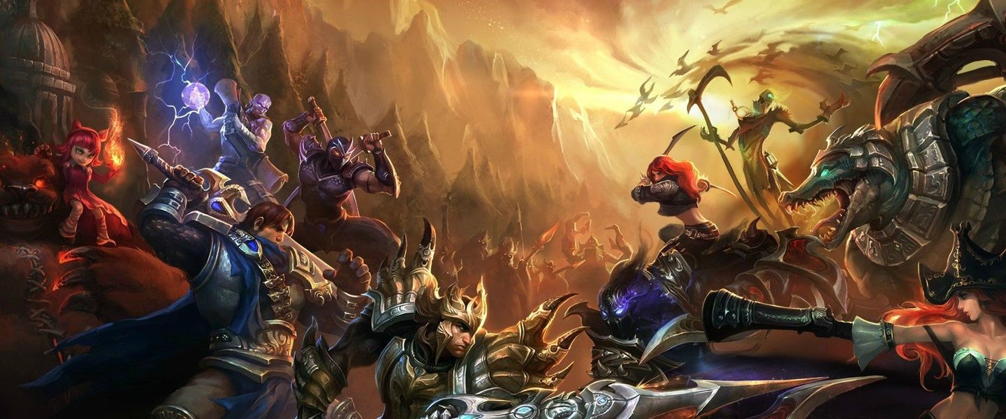 Un fondo de pantalla con campeones de LoL