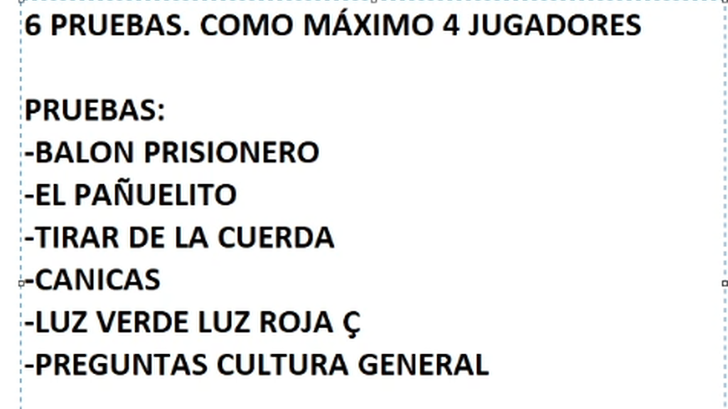 Algunas pruebas confirmadas