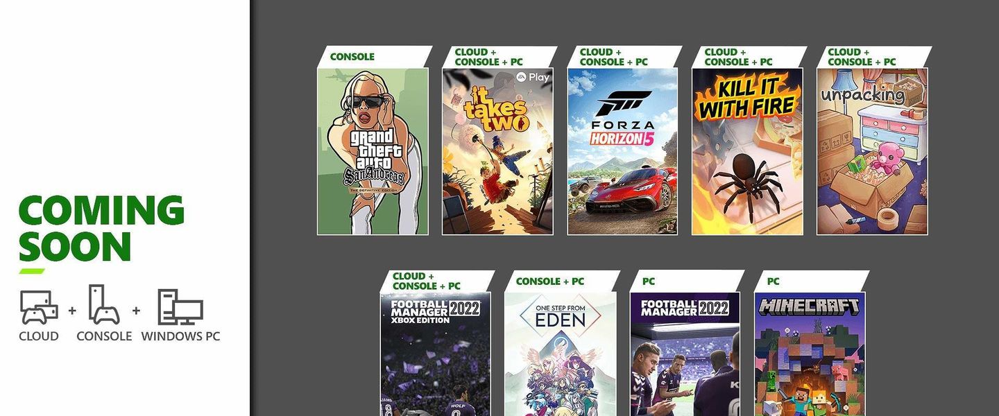 Primera remesa de juegos de Xbox Game Pass para noviembre