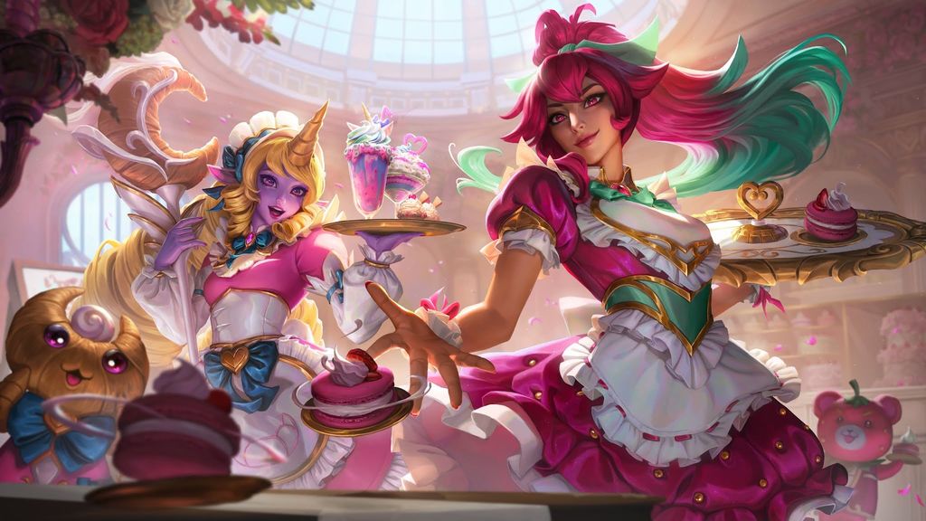 Soraka y Sivir Monadas de Cafetería