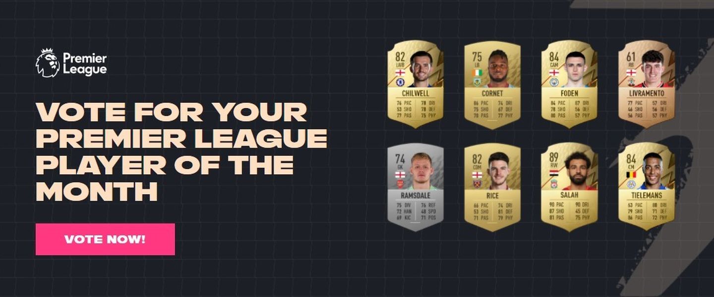 Candidatos al POTM de octubre en la Premier League