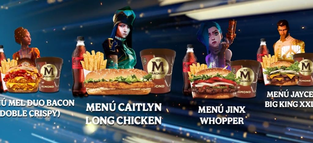 League of Legends en un menú de Burger King