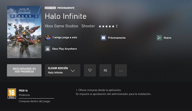 Halo Infinite en la app oficial de Xbox en PC