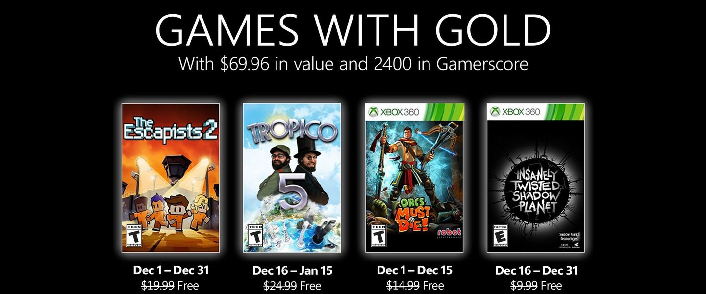 Games with Gold, diciembre de 2021