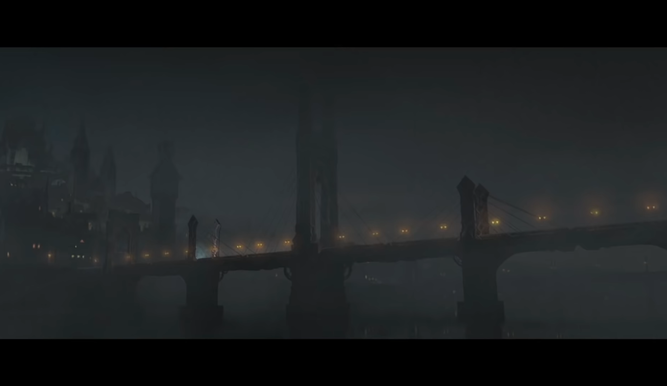 El puente de Piltover de noche en Arcane