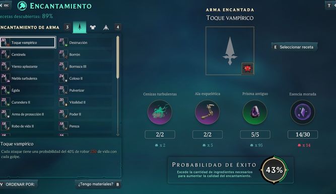 Encantamientos en Ruined King