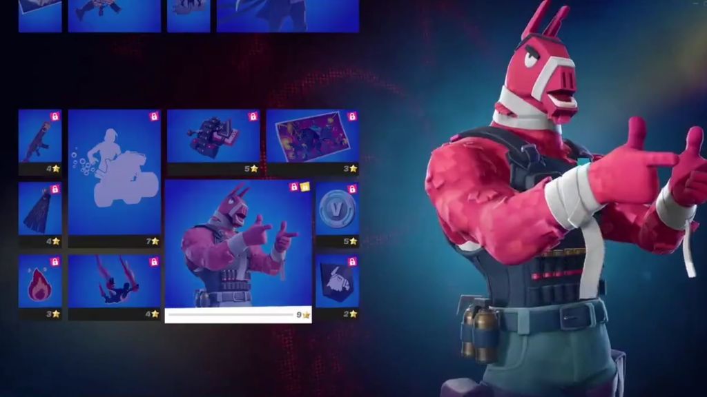 Skin con cabeza de llama y otros elementos relacionados