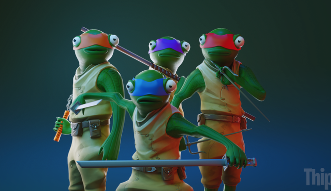 Concepto de Las Tortugas Ninja en Fortnite