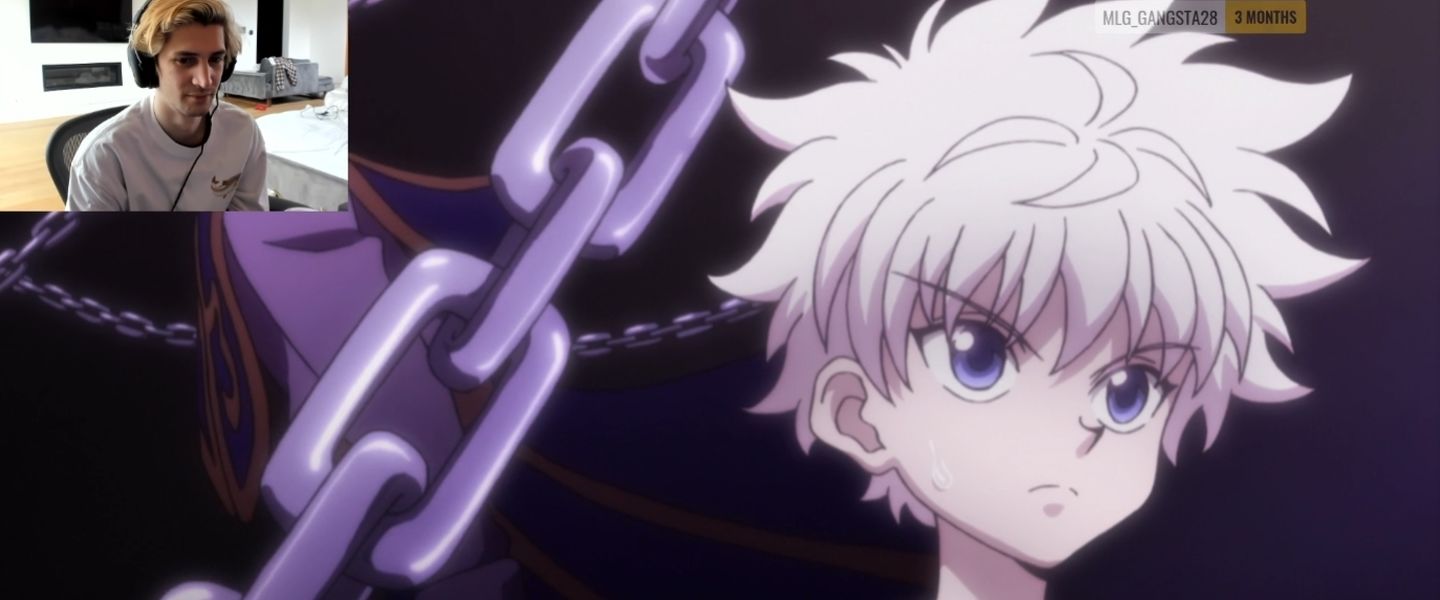 xQc viendo anime en Twitch