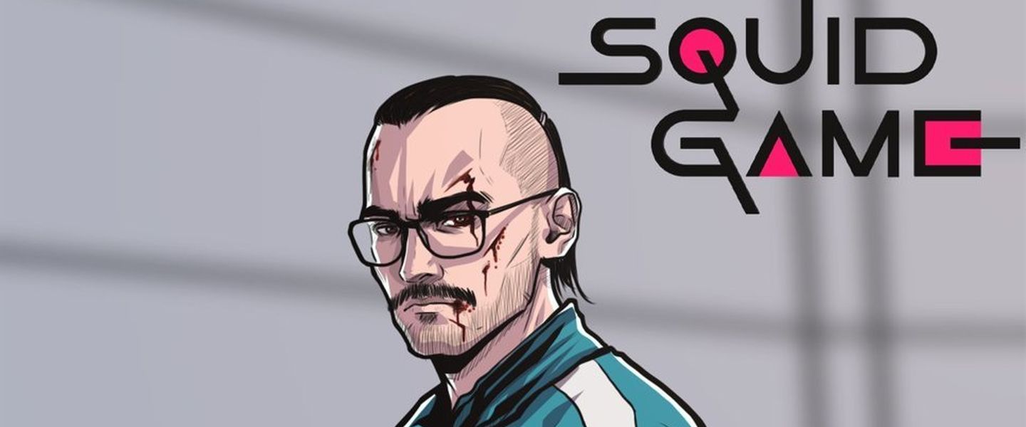 Ilustración de Xokas con temática del Squid Game