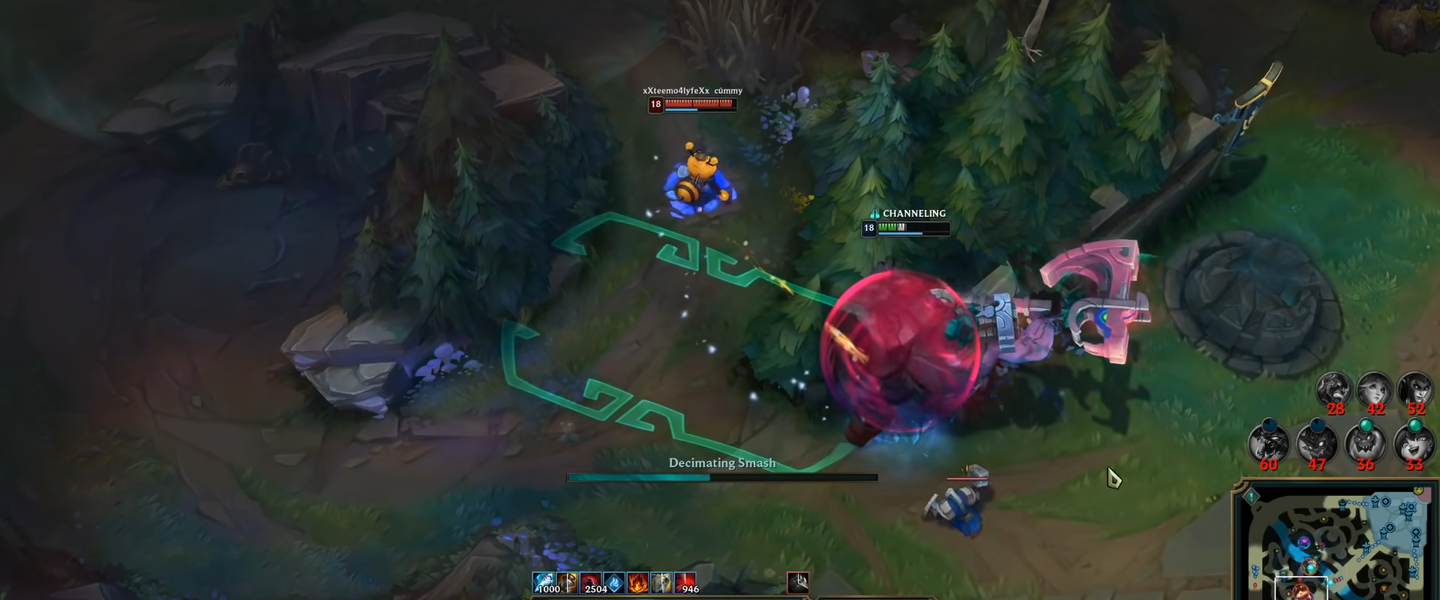 Teemo o Sion: dos tamaños distintos en LoL