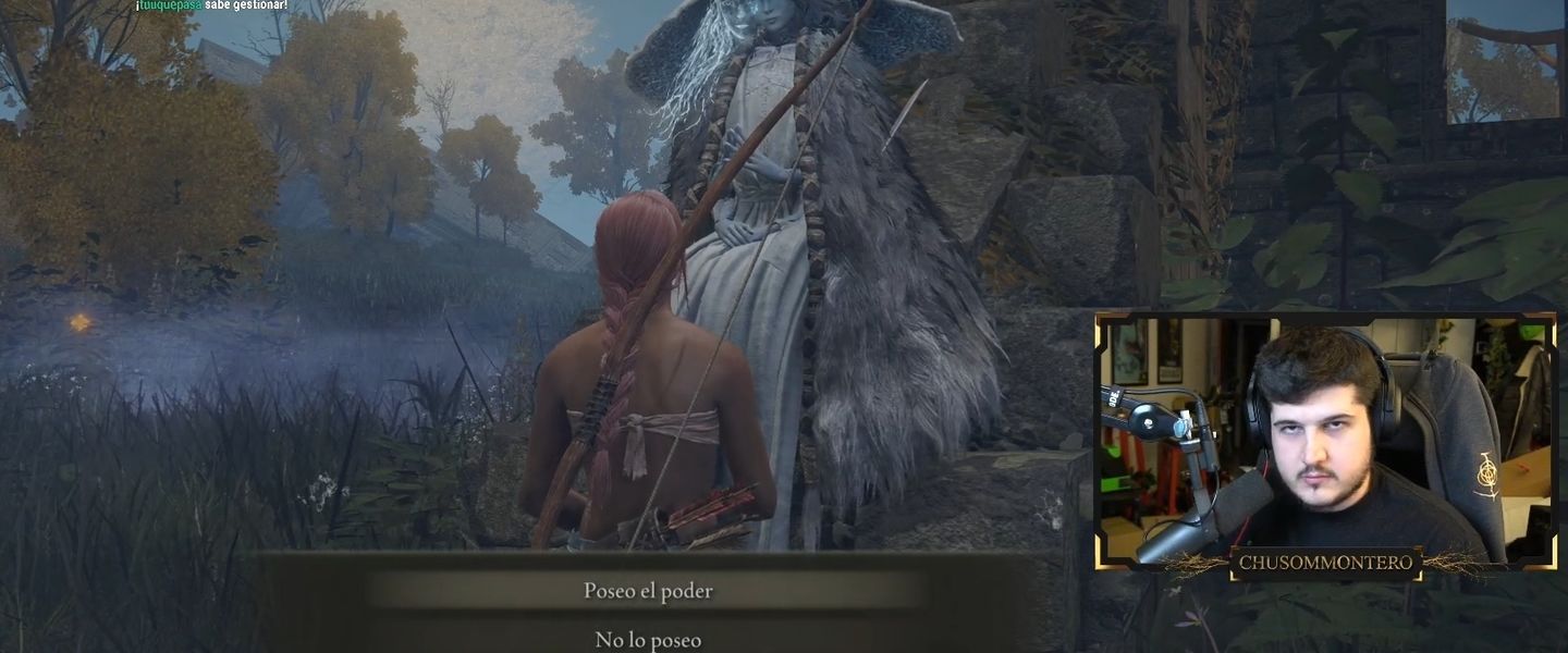 Un pantallazo del stream de ChusoMMontero jugando a Elden Ring