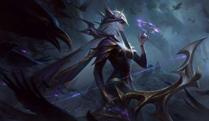 Un aspecto de Ashe que sirve de ficha en TFT