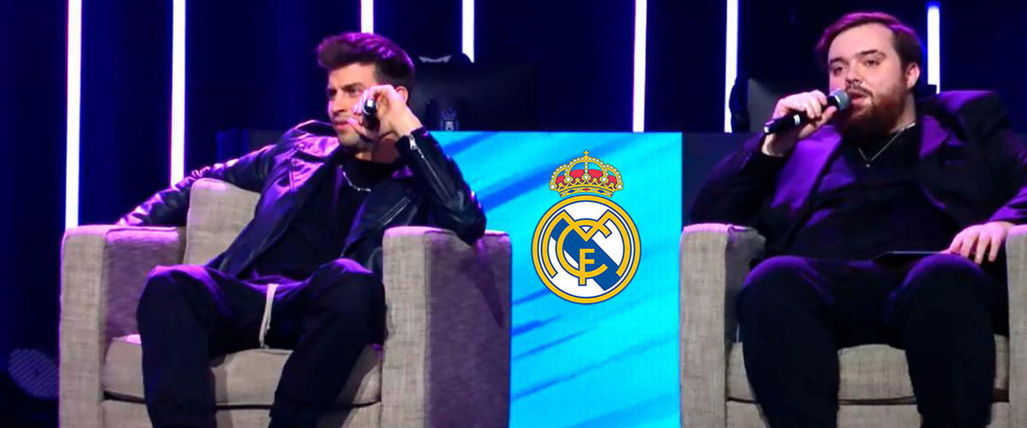 Ibai con Piqué en la presentación de KOI (montaje)