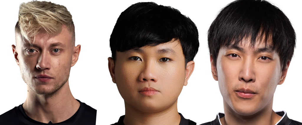 Jugadores con más pentakills en la historia | Celebrity: 11 (medio), Rekkles: 9 (izquierda) y Doublelift: 9 (Derecha)