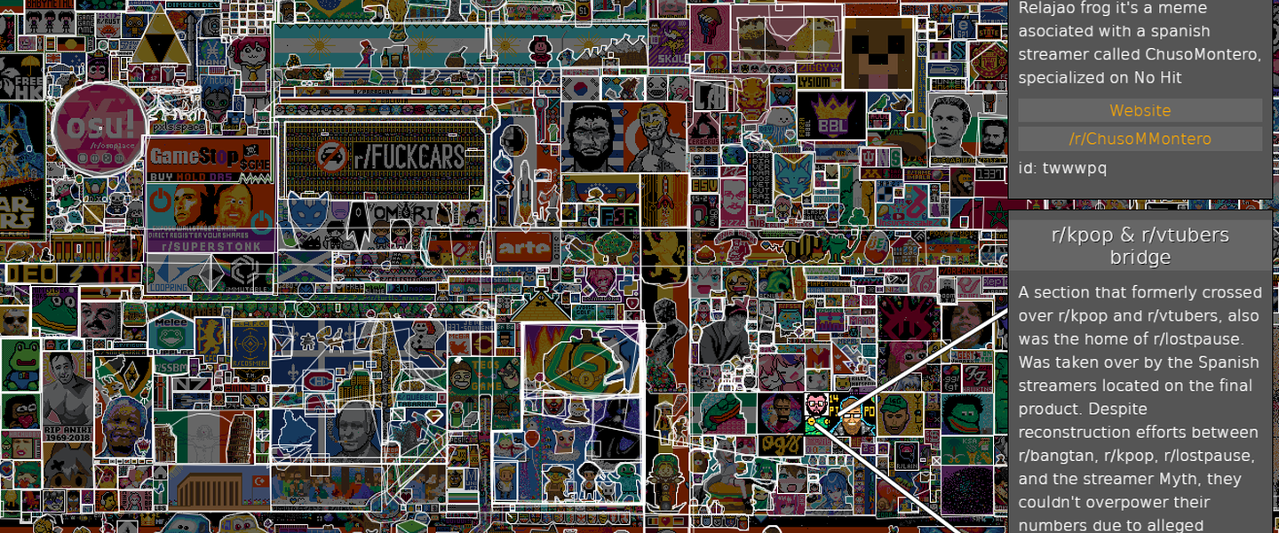 Reddit Place se puede visitar de nuevo en esta página web