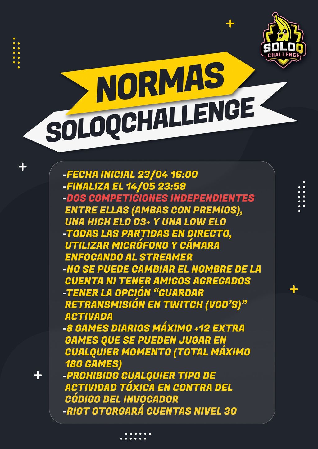 Normas del SoloQChallenge 2022