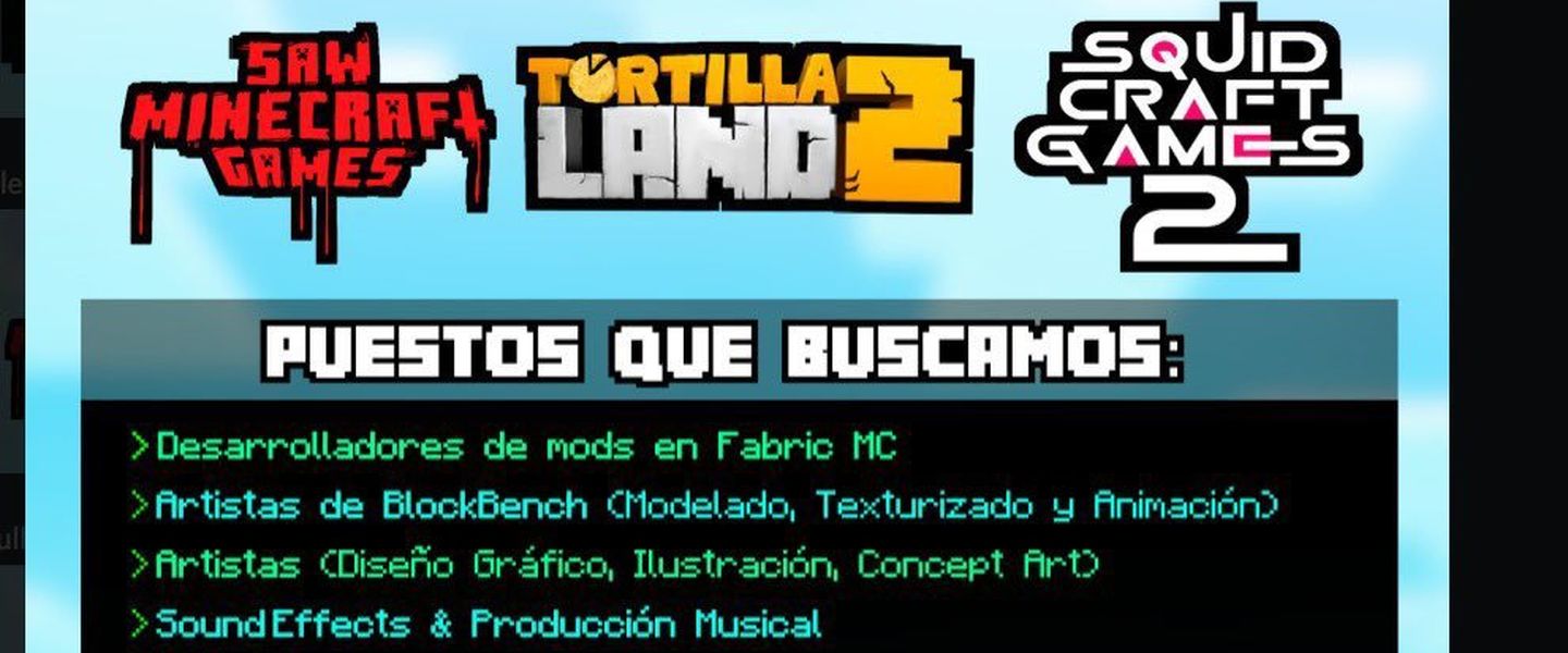 El proyecto de SquidCraftGames busca nuevos trabajadores