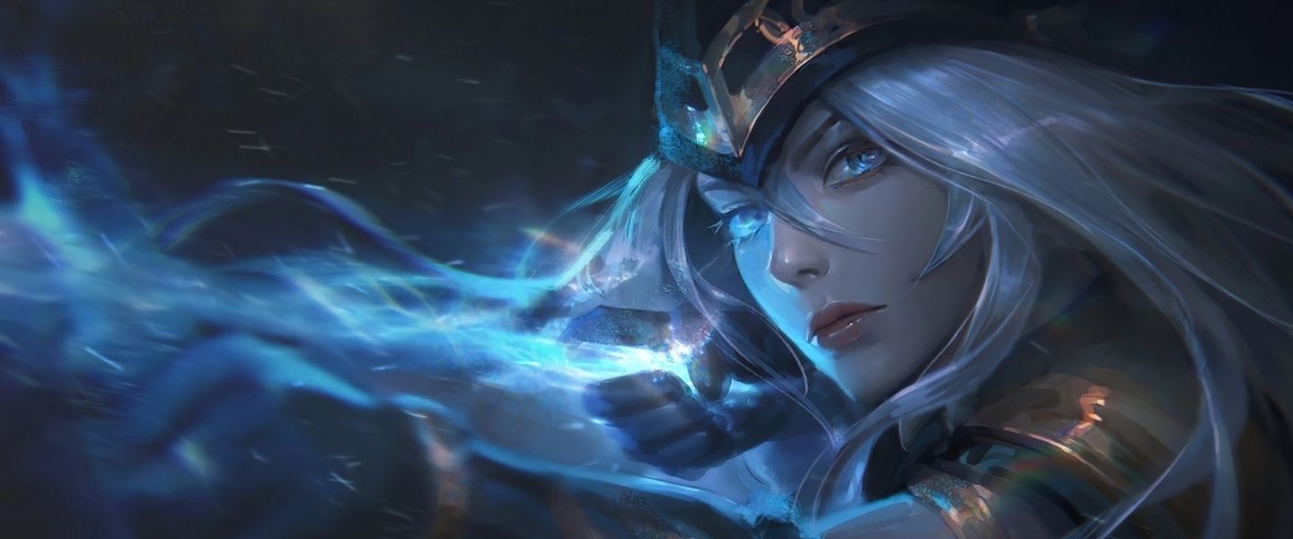 Ashe en un fondo de pantalla