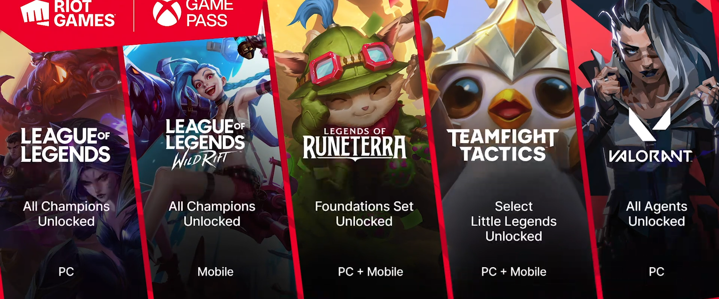 Todos los juegos de Riot Games tendrán beneficios con Game Pass