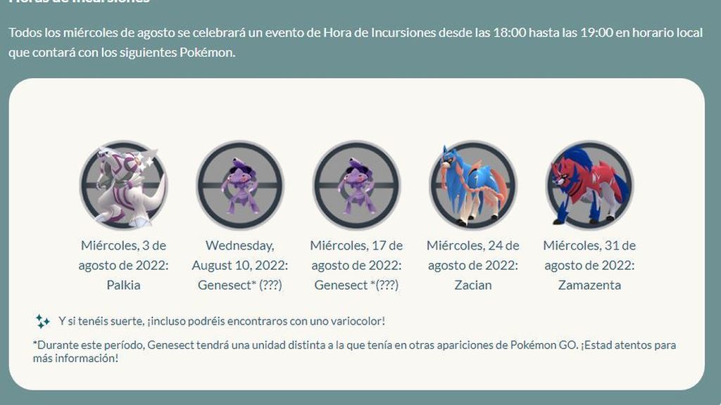 Horas de Incursiones - Cada miércoles a las 19:00