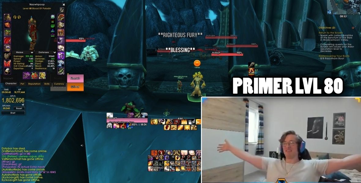 Naowh: primer 80 del mundo en WotLK Classic