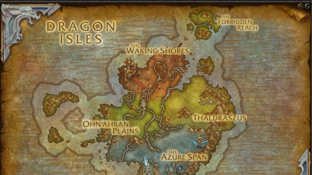 Así será el nuevo mapa de Dragonflight
