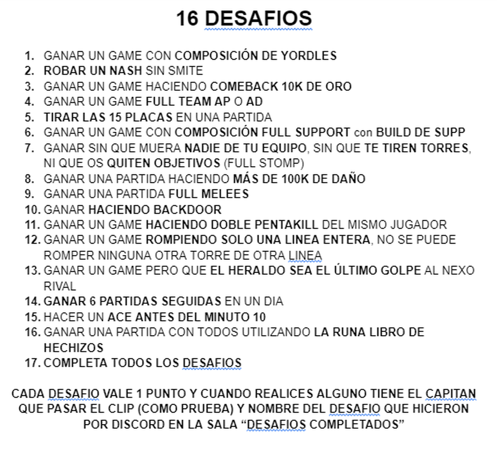 REGLAS Y NORMAS ESPECIALES QUE DAN PUNTOS EXTRA