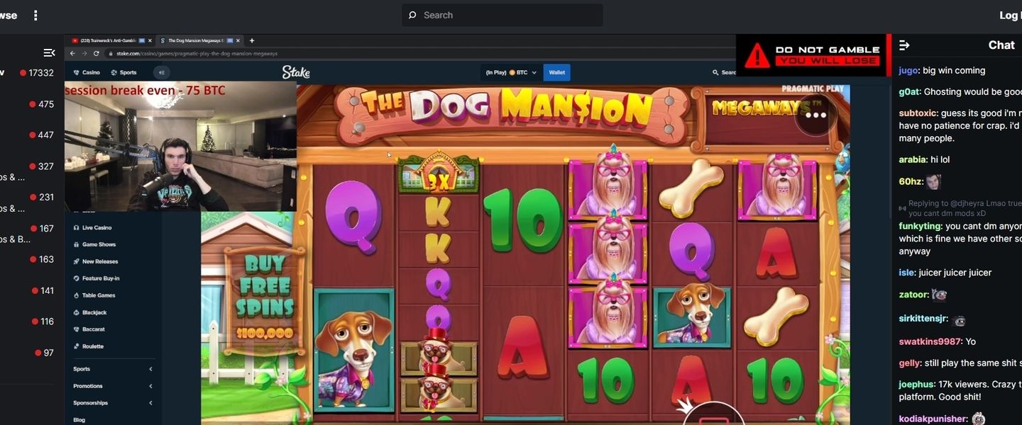 Trainwreck emitiendo slots en su propia plataforma: Kick