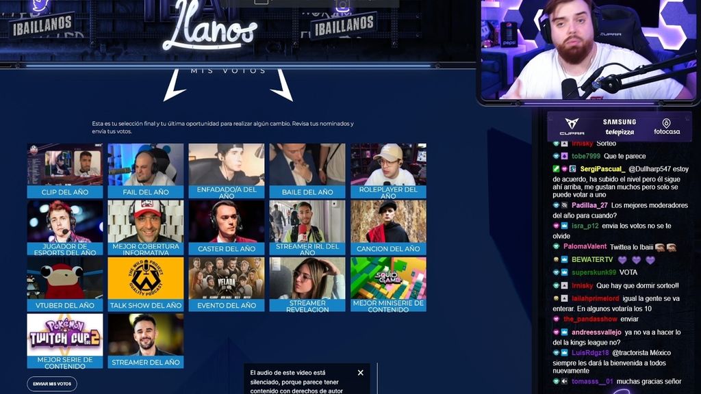 Votos de Ibai Llanos