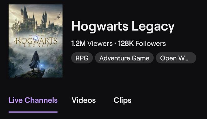El récord de Hogwarts Legacy en Twitch