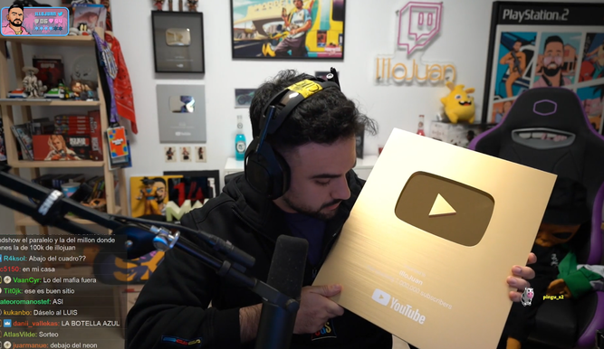 Placa de 1 Millón de Suscriptores de Illojuan