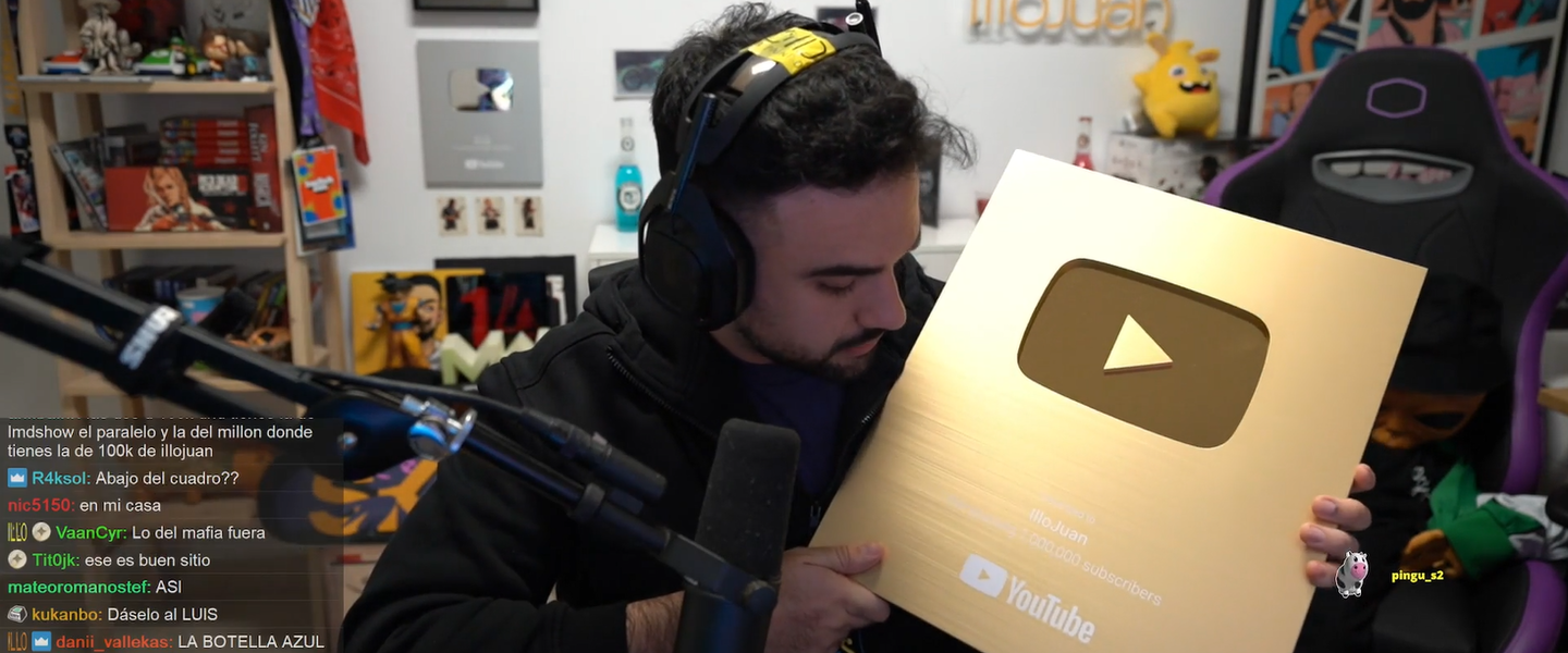 Placa de 1 Millón de Suscriptores de Illojuan