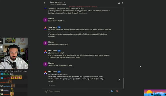 IlloJuan, intentando convencer a Mario para ser su Luigi