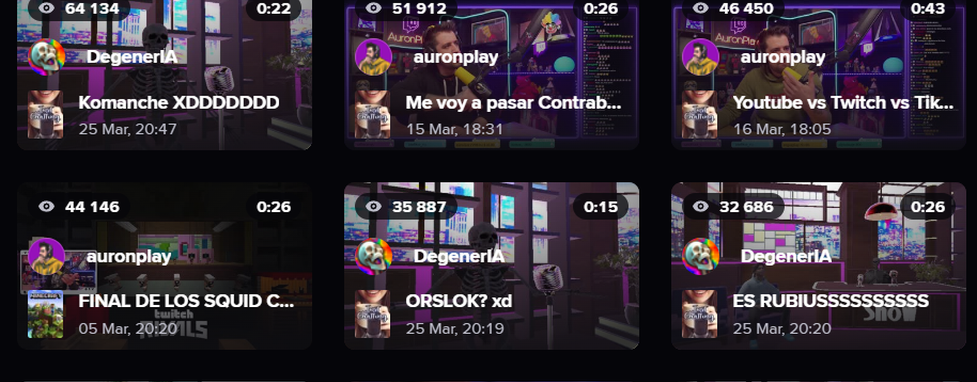 Clips de Twitch en marzo 2023