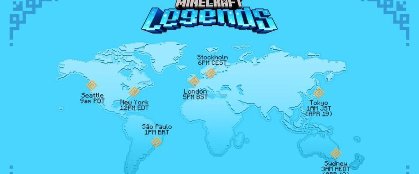 Horarios de lanzamiento Minecraft Legends