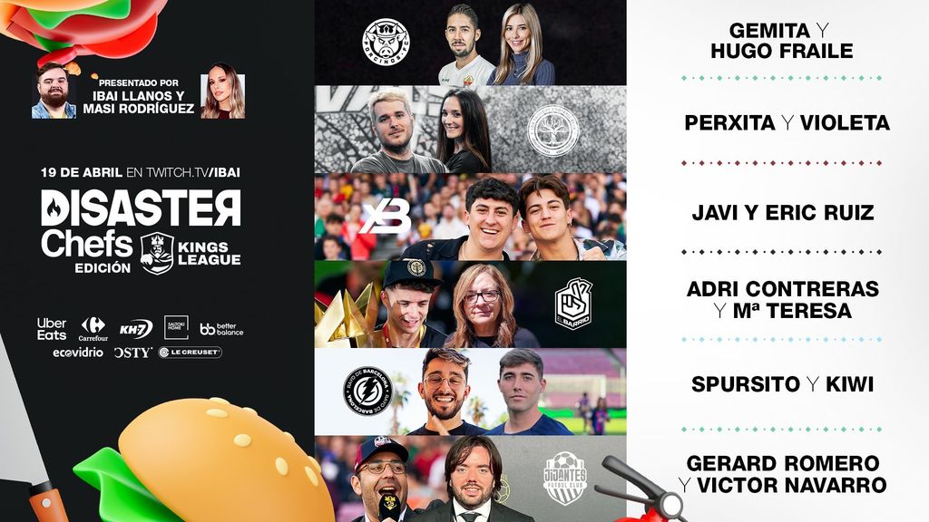 Ibai Llanos (Disaster Chefs) | Medias de 134.000 personas y picos de 165.700