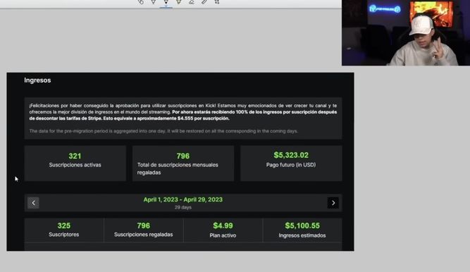 Westcol muestra lo que ha generado en Kick en 3 días