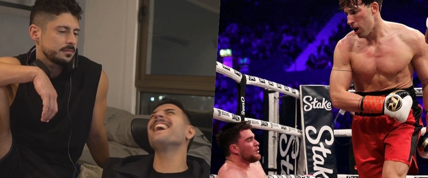 A la izquierda, Shelao y Coscu. A la derecha, ViruZz en la Misfits Boxing