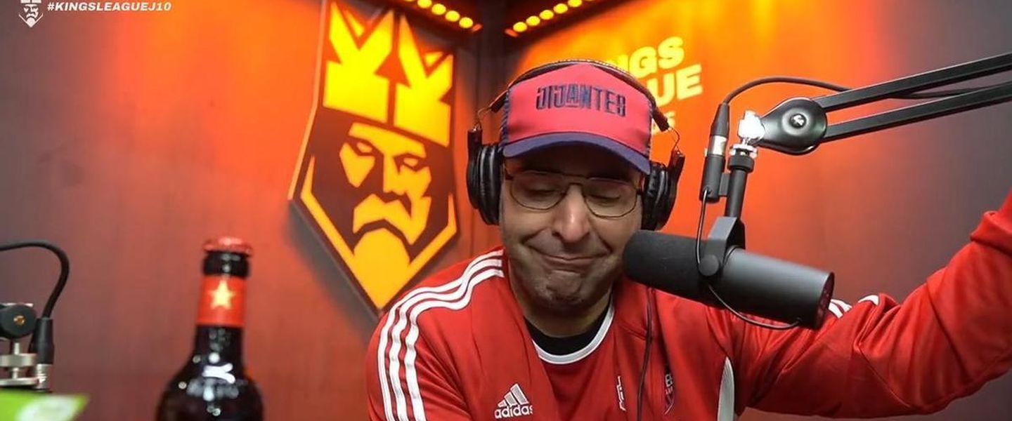 Gerard Romero, emocionado en un partido de Kings League