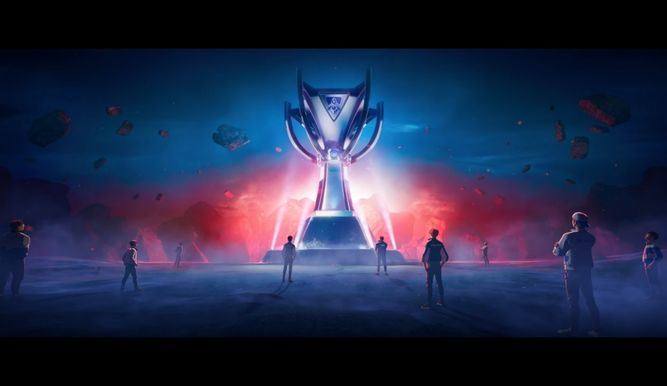 La copa de Worlds 2023 en el tema de GODS