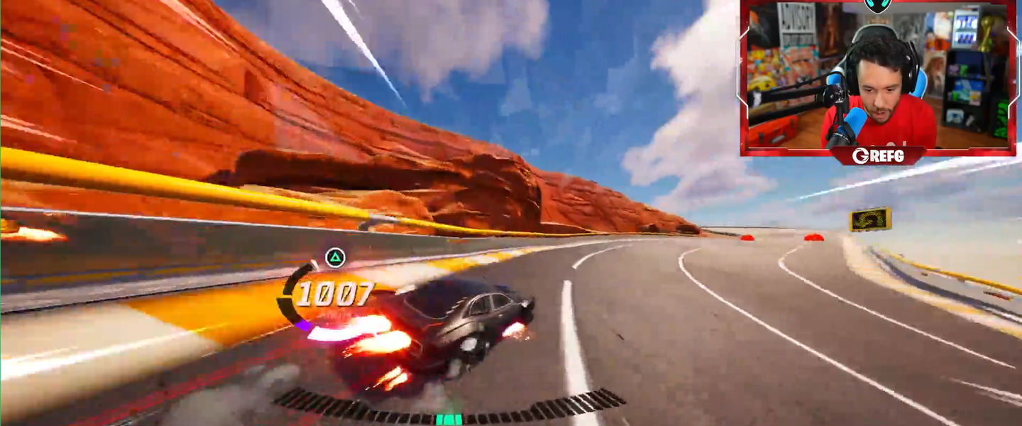 Grefg jugando a Rocket Racing