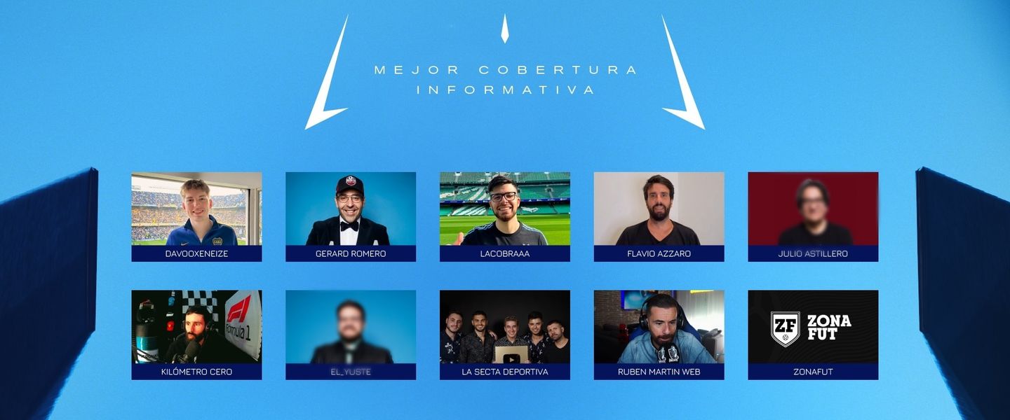 8 de los 10 nominados a la categoría tratan el deporte en sus canales