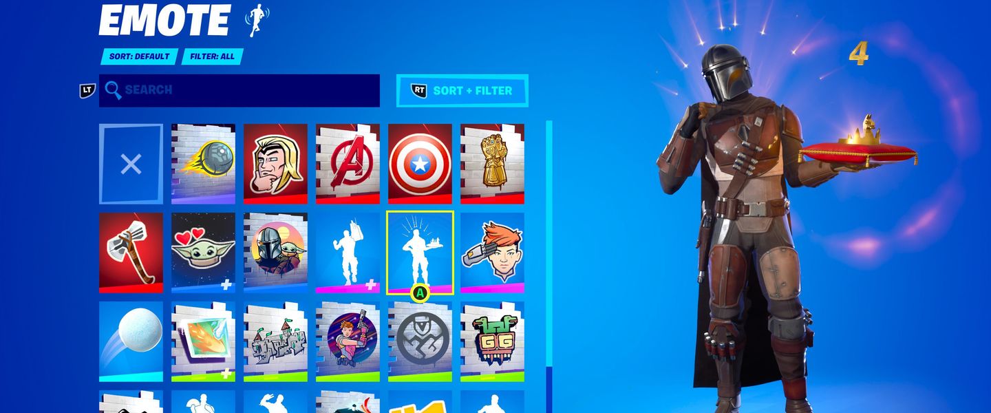 El inventario de un jugador casual de Fortnite