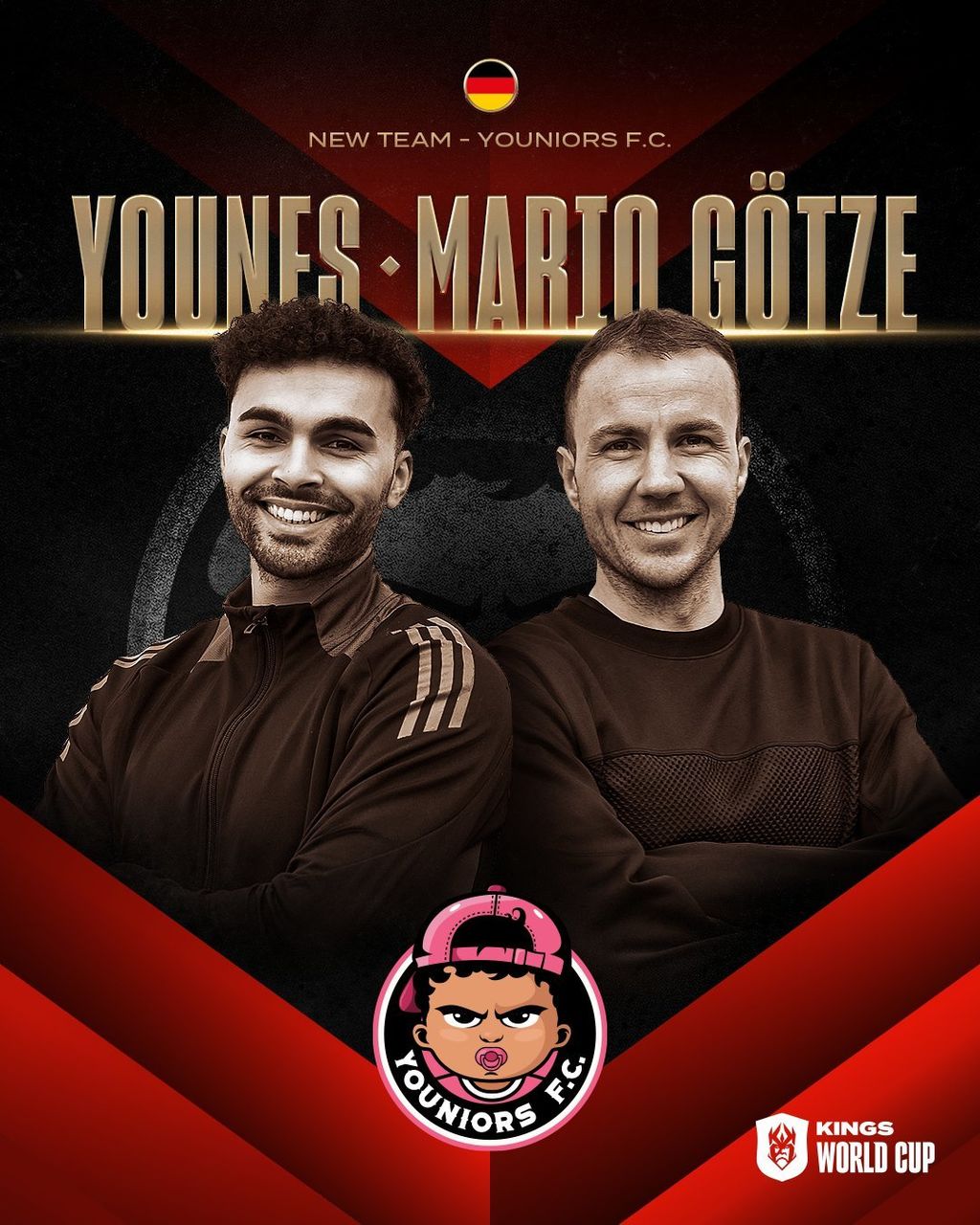 Younes y Mario Götze (Youniors F.C.)