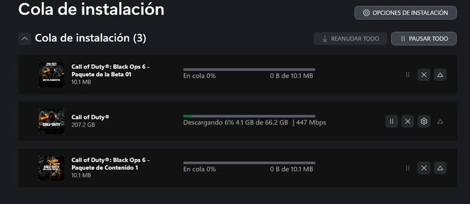 Instalación de Call of Duty: Black Ops 6 en la app de Xbox