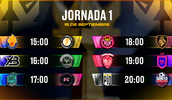 Horarios jornada 1 Kings League