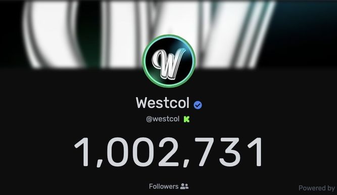 Westcol supera el millón de seguidores en Kick